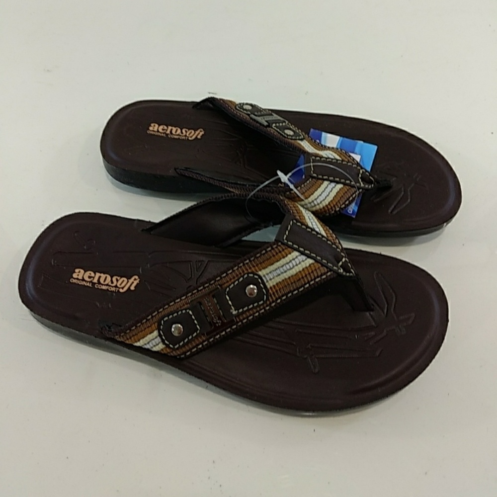 Aerosoft Mens Finnick Brown Sandals, New